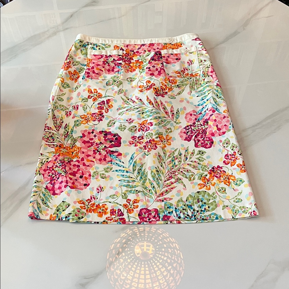 Talbots Multicolor Floral Pencil Skirt